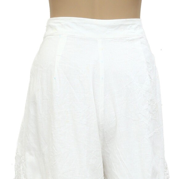Free People Lost Skies Shorts Lace Capri Embroidered Wide Leg White L New 283784 - Picture 7 of 8